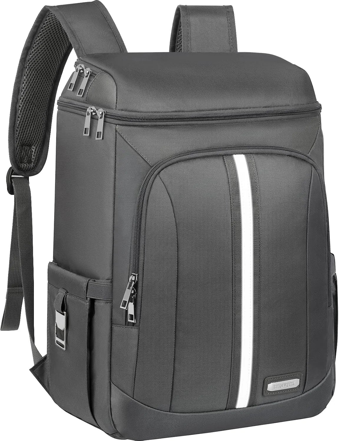 LTINVECK Cooler Backpack for Women Men,Insulated Backpack Cooler Leakproof Double Deck Work Lunchboxes Cooler Bag,Hot and Cold Thermal Backpack with Reflective Stripes