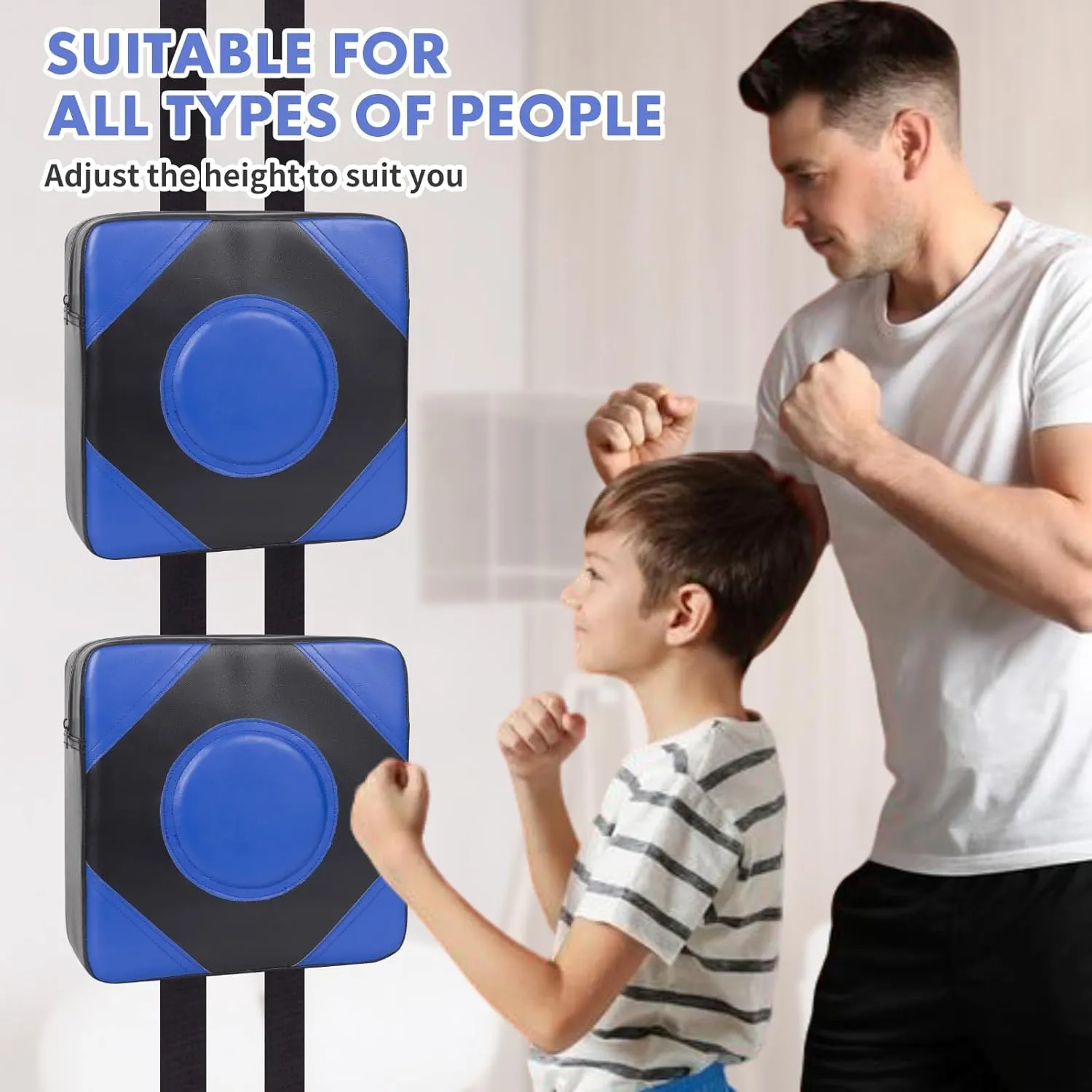 LuiceABC Wall Punching Boxing Pad, Wall Focus Target Foam, Boxing Fitness Wall Punch Bag, Leather and High Elastic Sponge Bag for Sports Training, Adjustable Height