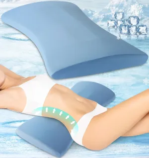 Lumbar Support Pillow for Bed Relief Back Pain: Lower Back Pillow for Sleeping - Memory Foam Waist Pillow - Cooling Back Bolster Pillow for Side, Back&Stomach Sleepers - Bed Rest Pillow for Car, Sofa