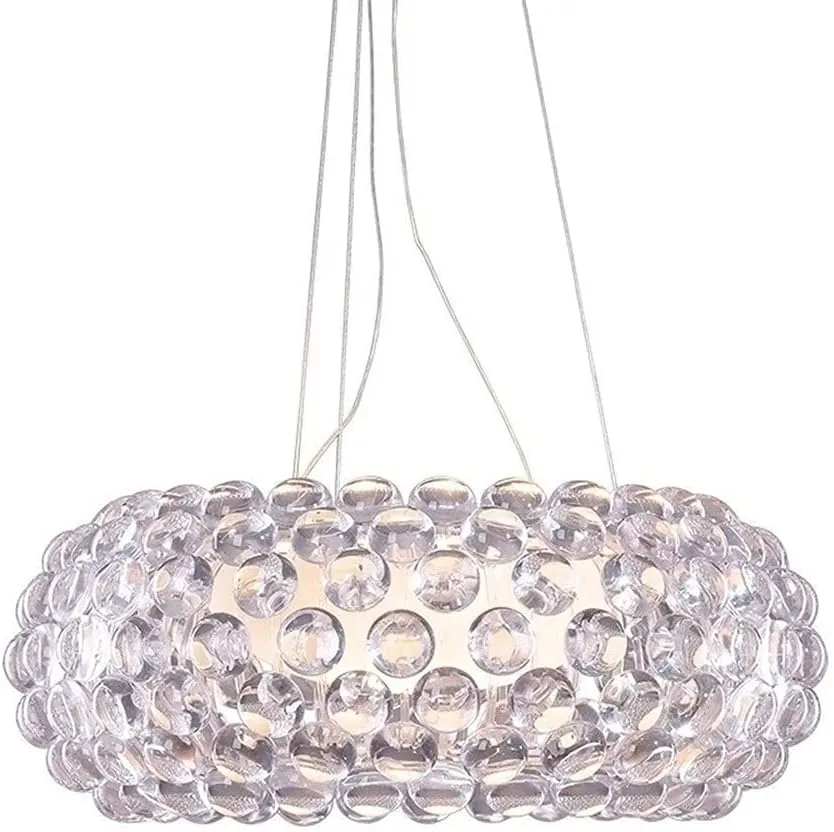 Luminaire New Chandelier Foscarini Pendant Light, Design Clear Transparent/Amber Acrylic Ball (Size : 65cm*20cm)