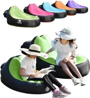 LUTEM DB012-S Inflatable Cool Inflatable Chair. Camping Accessories. Size 35(L)*19(H)*25(W) inch Easy Setup is Perfect for Hiking Gear, Beach Chair/Sleeping Bag/picnics/Camping (Orange)
