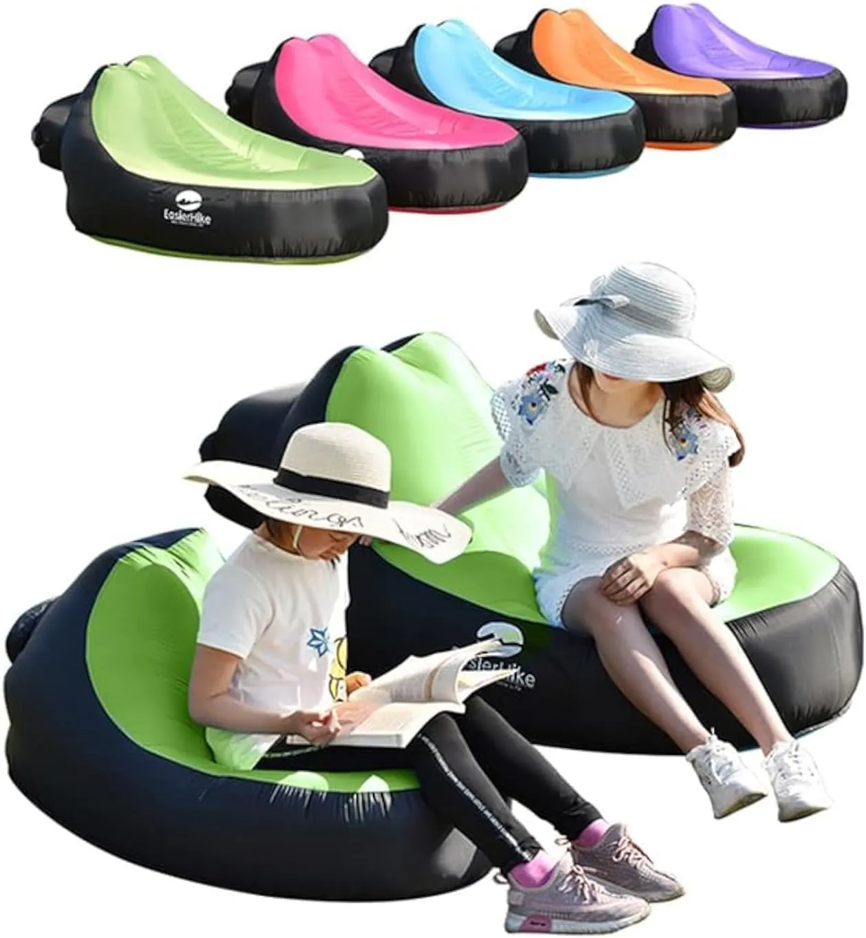 LUTEM DB012-S Inflatable Cool Inflatable Chair. Camping Accessories. Size 35(L)*19(H)*25(W) inch Easy Setup is Perfect for Hiking Gear, Beach Chair/Sleeping Bag/picnics/Camping (Orange)