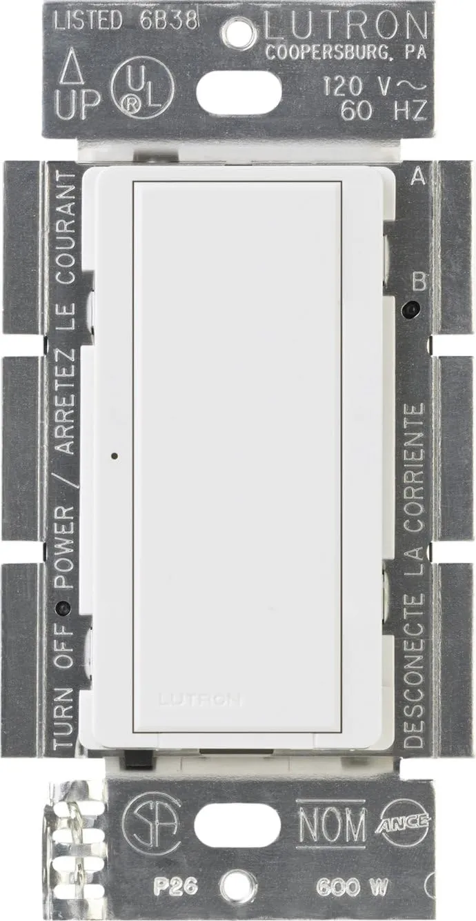 Lutron Maestro Digital Switch, 8A Single Pole/Multi Location, MA-S8AM-WH, White