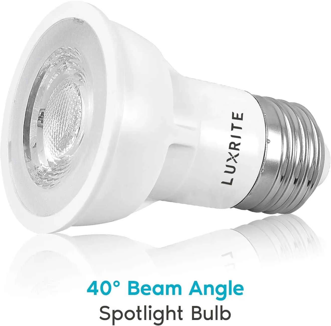 LUXRITE PAR16 LED Bulb, 5.5W (50W Equivalent), 2700K Warm White, 450 Lumens, Dimmable Spot Light, Enclosed Fixture Rated, 40° Beam Angle, ETL, Damp Rated, E26 Medium Base (6 Pack)