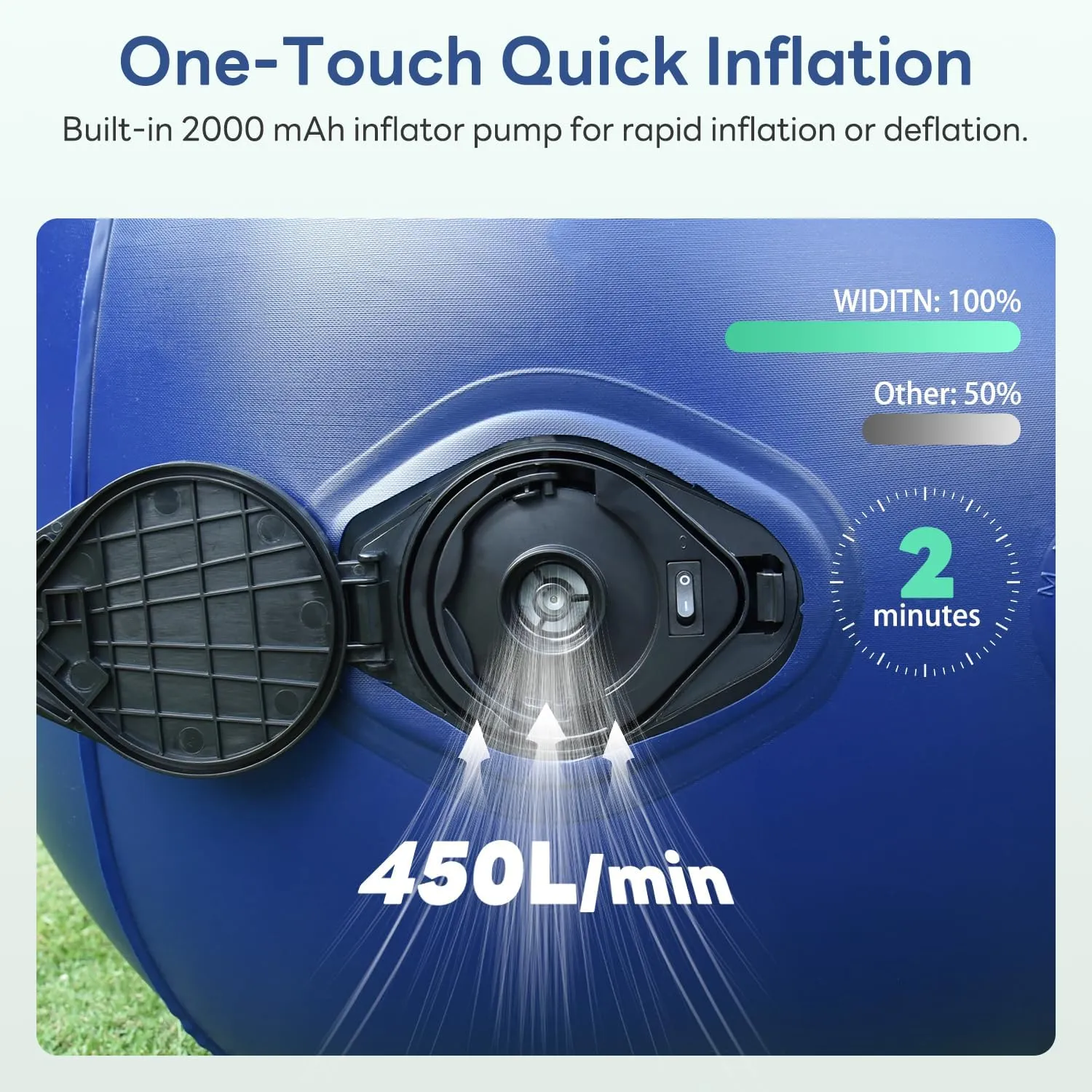 Luxury Inflatable Lounger Ultra-Wide 35.4 ”, Self Inflatable Couch with Built-in Pump, Comfortable Top Surface Camping Mattress, Portable Blow Up Sofa Air Chair for Home Outdoor Camping
