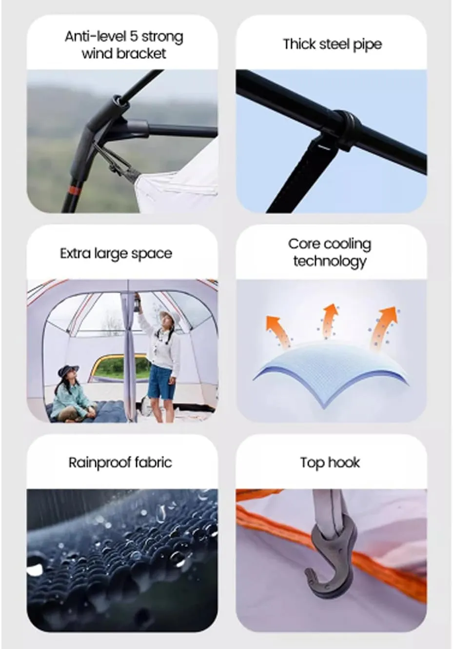 Luxury Yurt Tent for Family Glamping, 4 Season Waterproof Camping Yurt Tent for 5~6 People, Canvas Bell Tent for Family Camping Outdoor Hunting Party