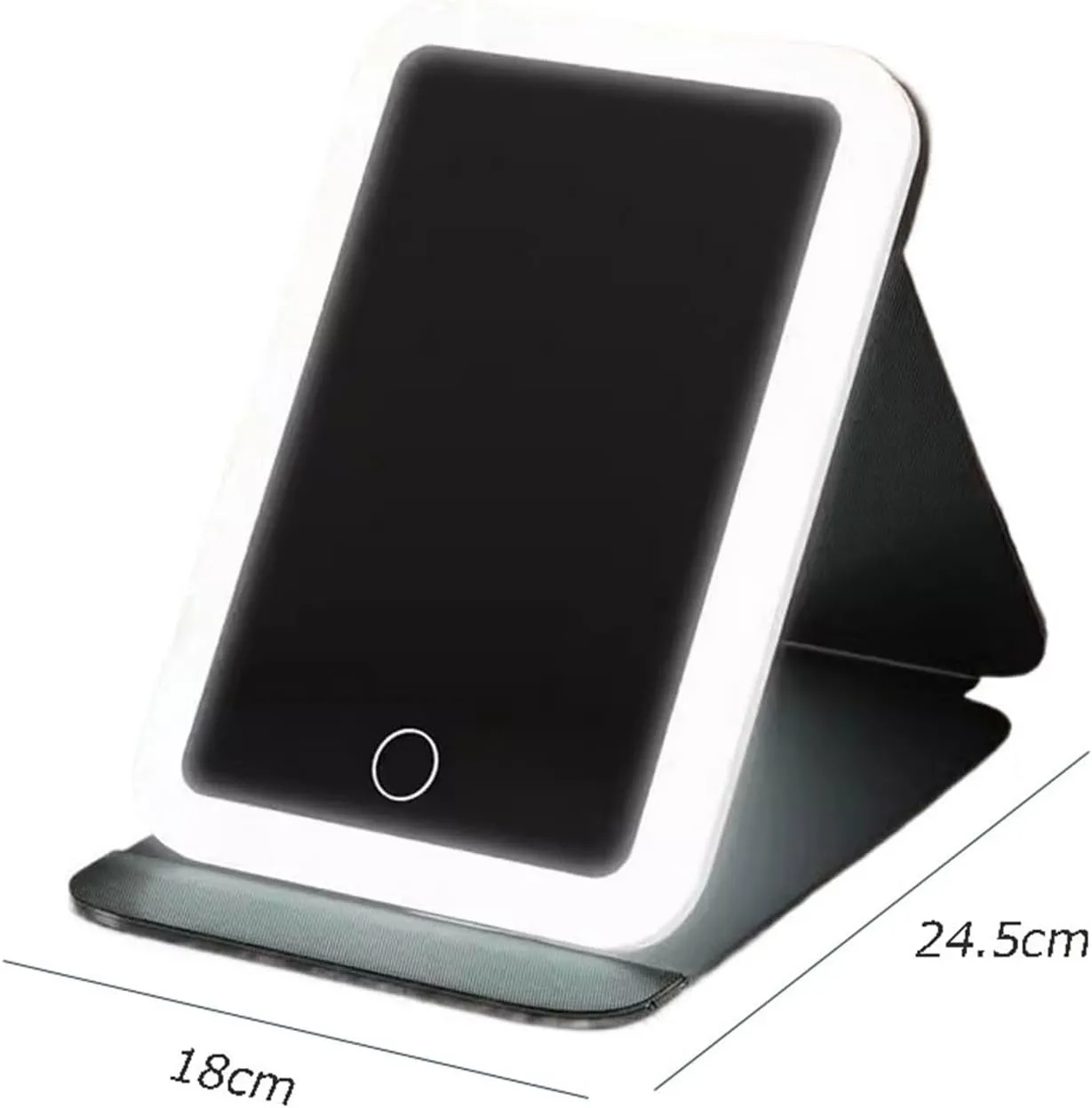 Makeup Mirror Desktop Foldable LED Cosmetic Mirror with Light Refill Mirror Portable Desktop Bedroom Makeup Rechargeable Mirror Beauty Mirror(White)