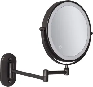 Makeup Mirror Wall Mounted Makeup Mirror 5X Magnification Double Sided Folding LED Bathroom Mirror with 3 Color Lights Retractable 360° Swivel Illuminated Vanity Mirror, USB Rechargeable, 8 Inch