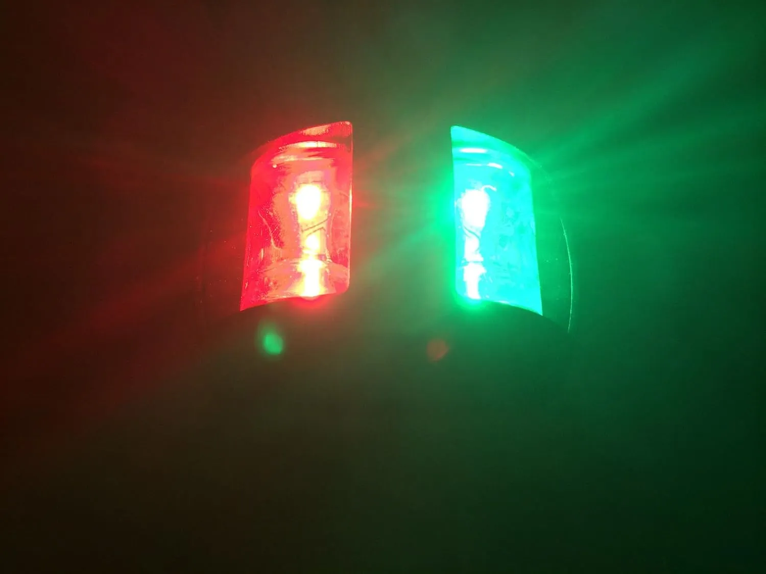 Marine Boat RED & Green Combo Bow Navigation Light Black PC HOUSING 2NM 12V 2.3W