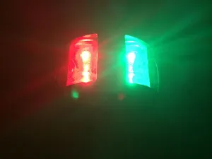 Marine Boat RED & Green Combo Bow Navigation Light Black PC HOUSING 2NM 12V 2.3W