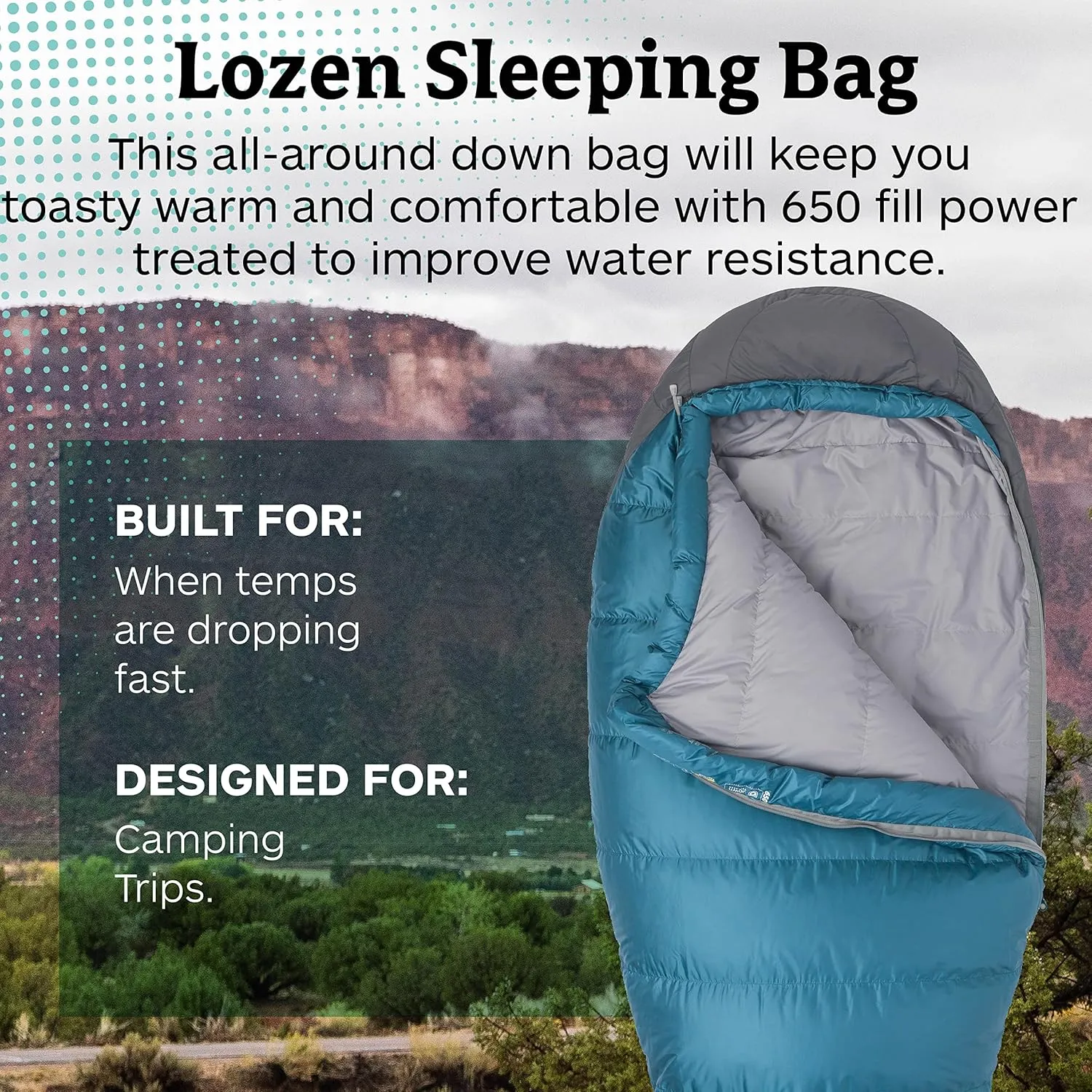 MARMOT Women's Lozen 30° Sleeping Bag, 650 Fill Down for Camping & Backpacking