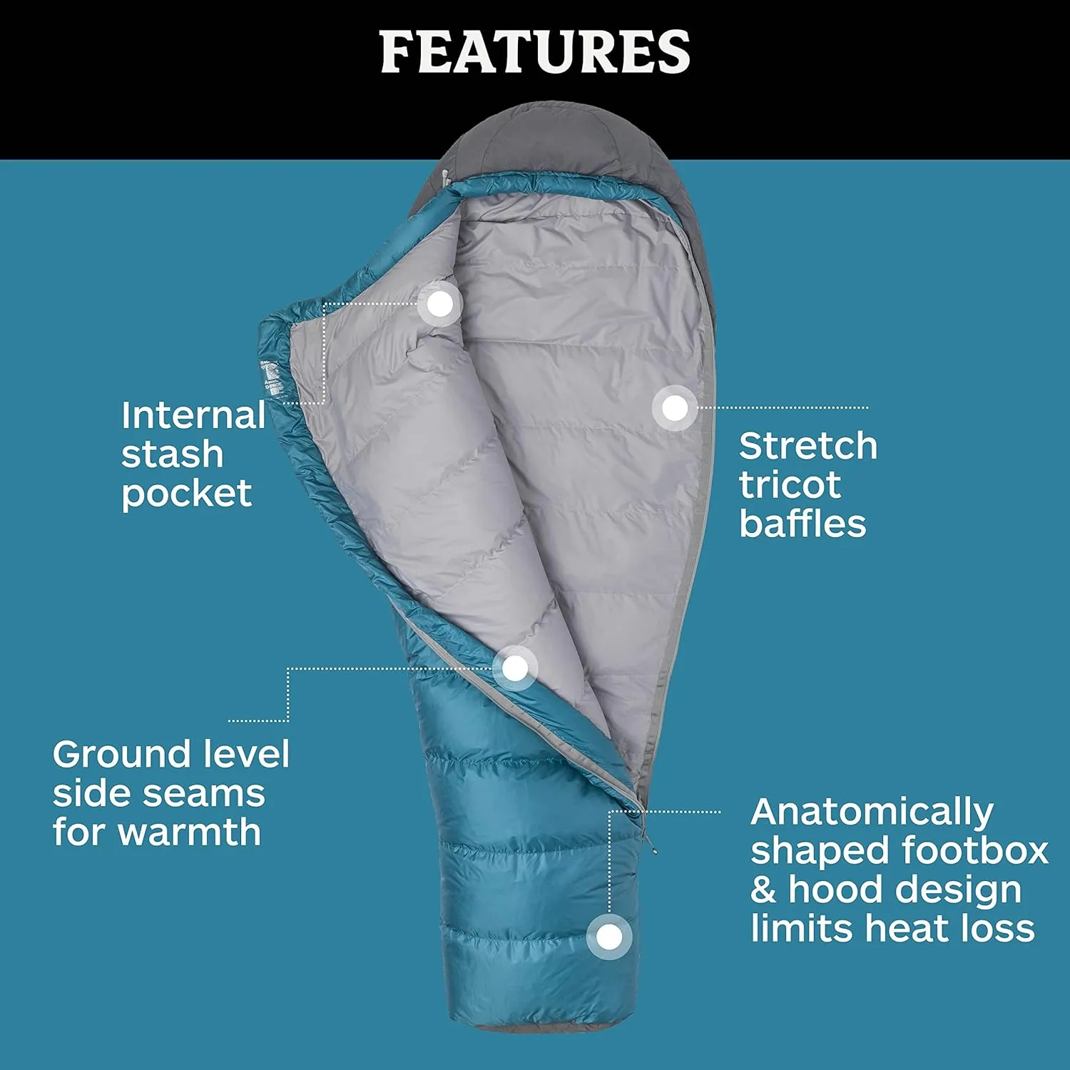 MARMOT Women's Lozen 30° Sleeping Bag, 650 Fill Down for Camping & Backpacking