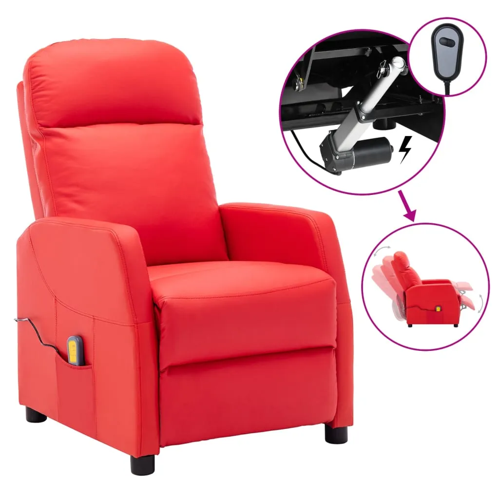 Massage Chair Massaging Recliner Push Chair for Elderly Faux Leather