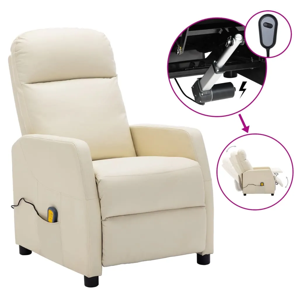 Massage Chair Massaging Recliner Push Chair for Elderly Faux Leather