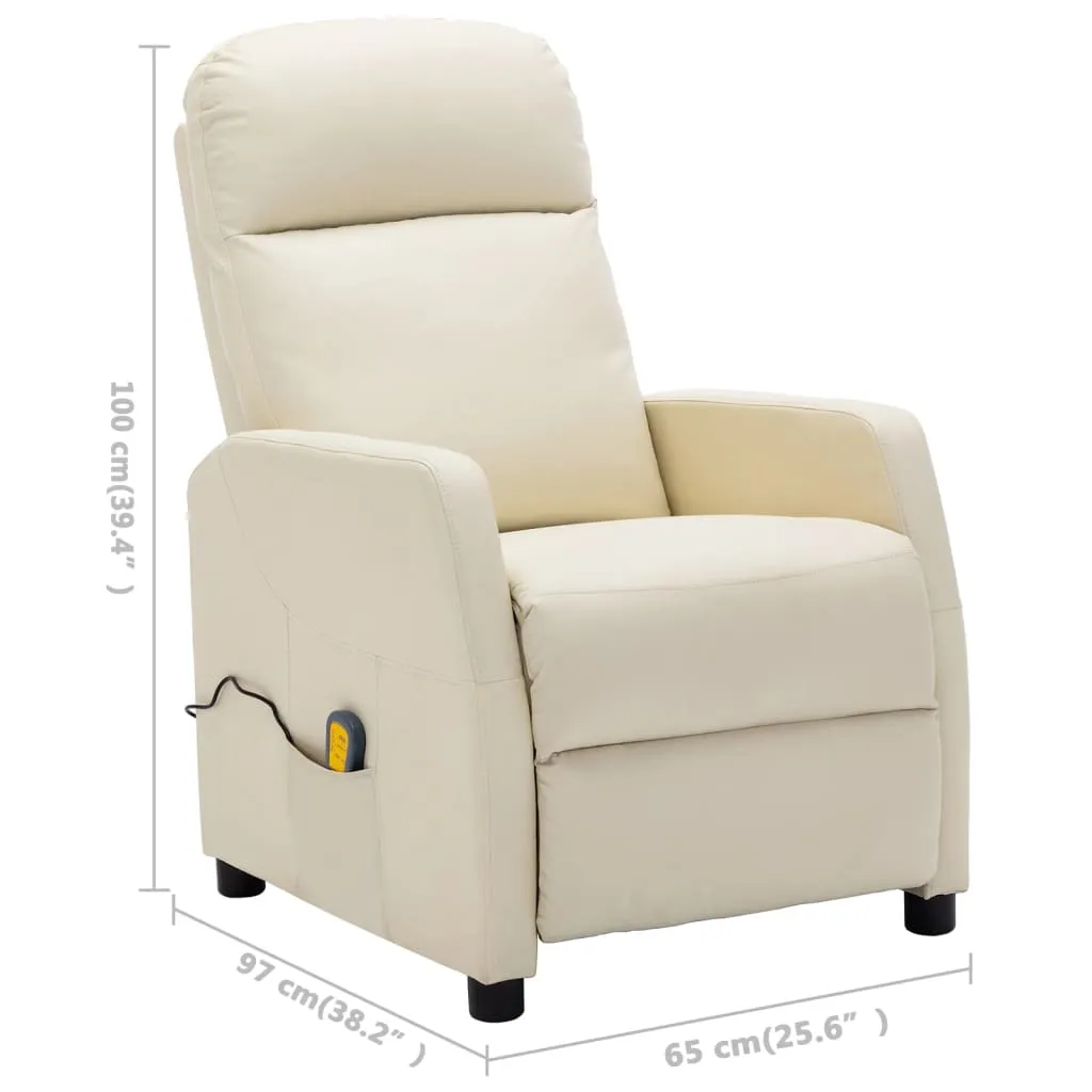 Massage Chair Massaging Recliner Push Chair for Elderly Faux Leather