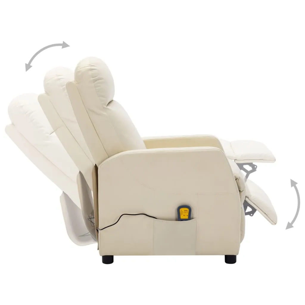 Massage Chair Massaging Recliner Push Chair for Elderly Faux Leather