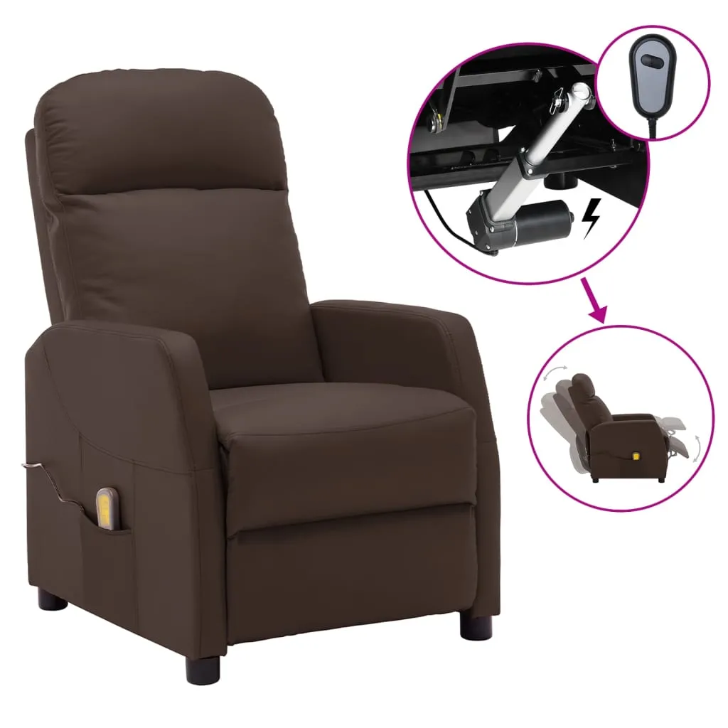 Massage Chair Massaging Recliner Push Chair for Elderly Faux Leather