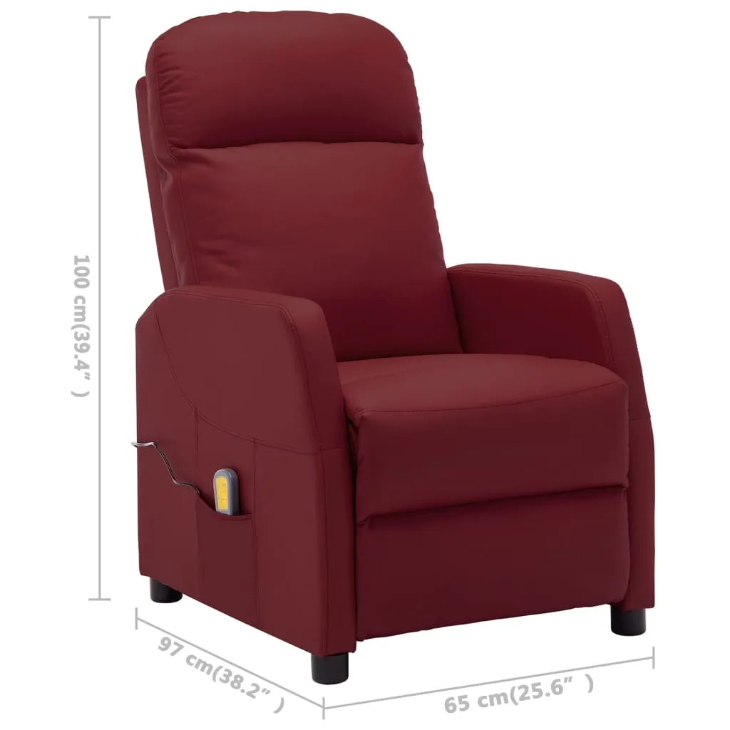 Massage Chair Massaging Recliner Push Chair for Elderly Faux Leather
