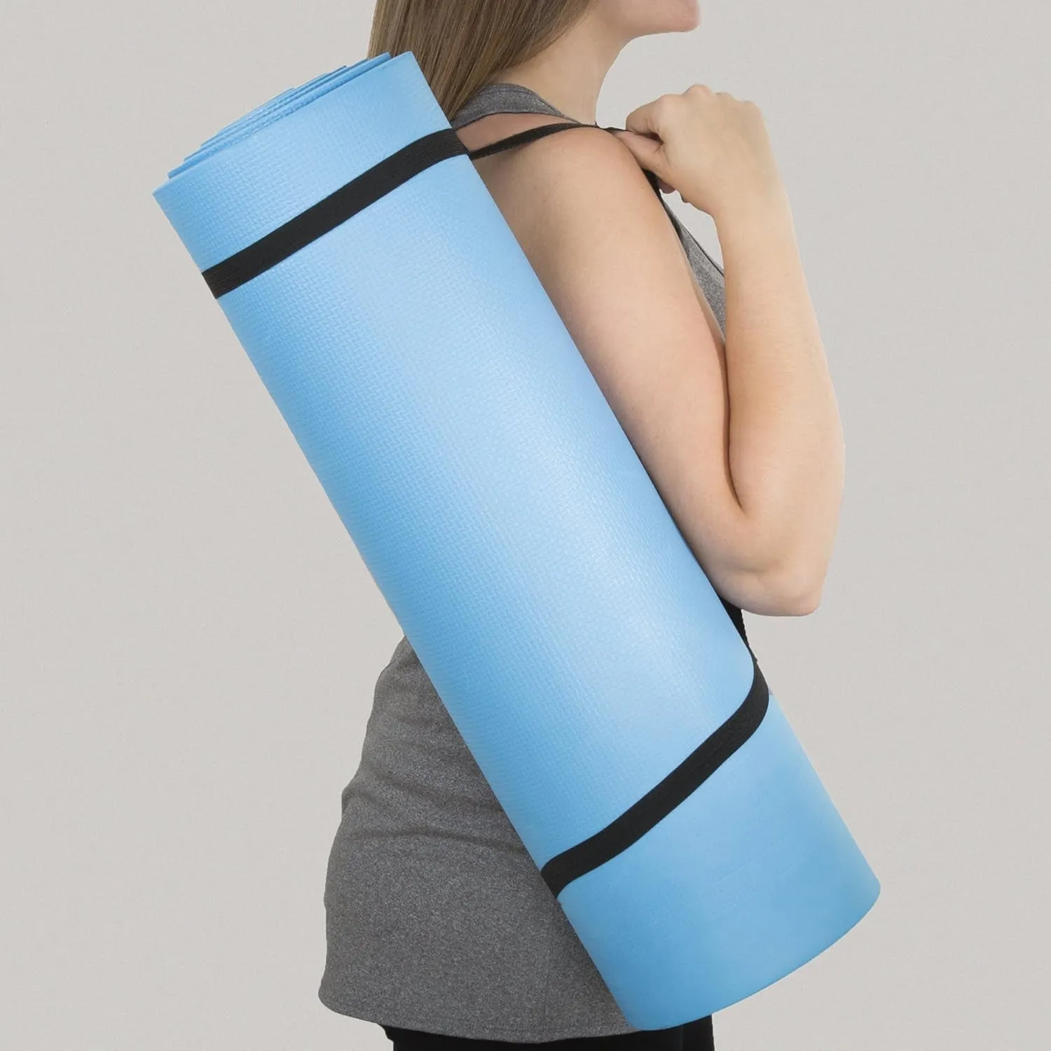 Mat by for - Strap - Carrying Thick Double Mat Gym Comprehensive catalog Fitness Home Exercise Yoga Mat Workout with Pilates Top-tier 72X24-Inch or Sided 1/2-Inch