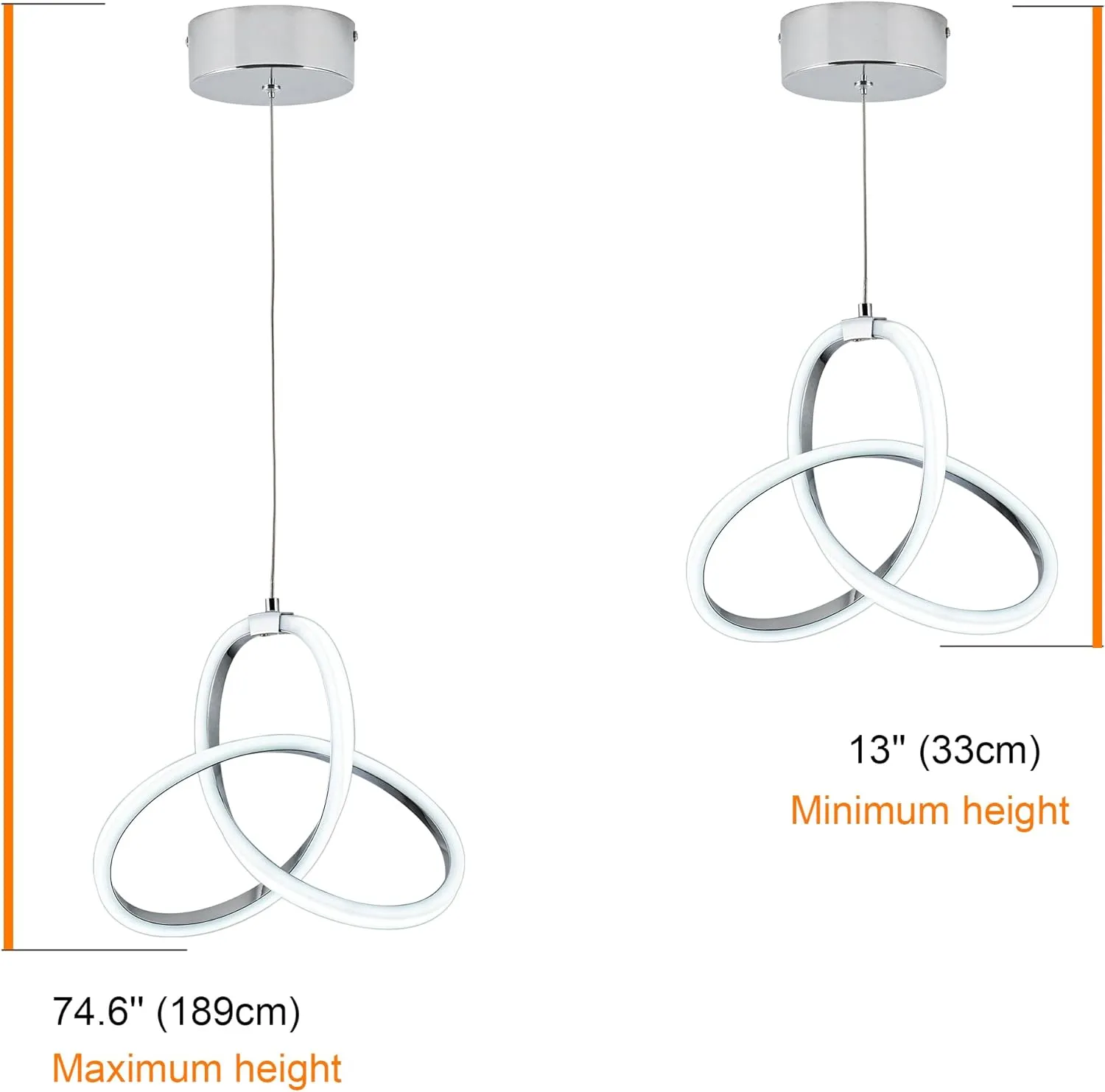 MAYNA LED Pendant Light Fixture, Modern Dining Room Chandelier, 16W Adjustable Height Island Light Fixture for Kitchen Bedroom Kitchen Island Cafe,1 Pack