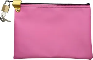 Medication Zipper Hood Security Bag with Included Padlock and Keys (Pink)