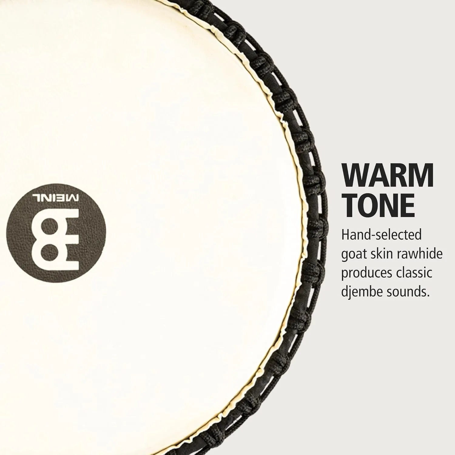 Meinl Percussion ADJ2-L BAG African Style Rope Tuned 12-Inch Wood Djembe with Bag, Brown