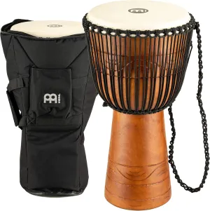 Meinl Percussion ADJ2-L BAG African Style Rope Tuned 12-Inch Wood Djembe with Bag, Brown