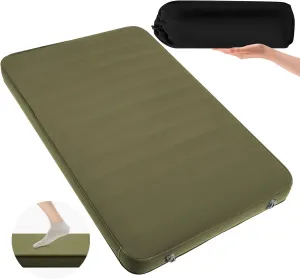 MELLCOM Self Inflating Sleeping Pad, Foam Camping Mattress with Storage Bag, 4-Season Outdoor Inflatable Camping Mat for 2 Person, Car Camping, Traveling, Tent (Green, 78" x 50")