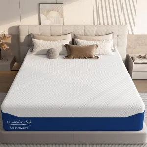 Memory Foam Mattress, 12 Inch Queen Mattress in a Box, Cooling Gel Infused Mattress for Pressure Relief, Bed in a Box CertiPUR-US Certified & Fiberglass Free, Washable Cover