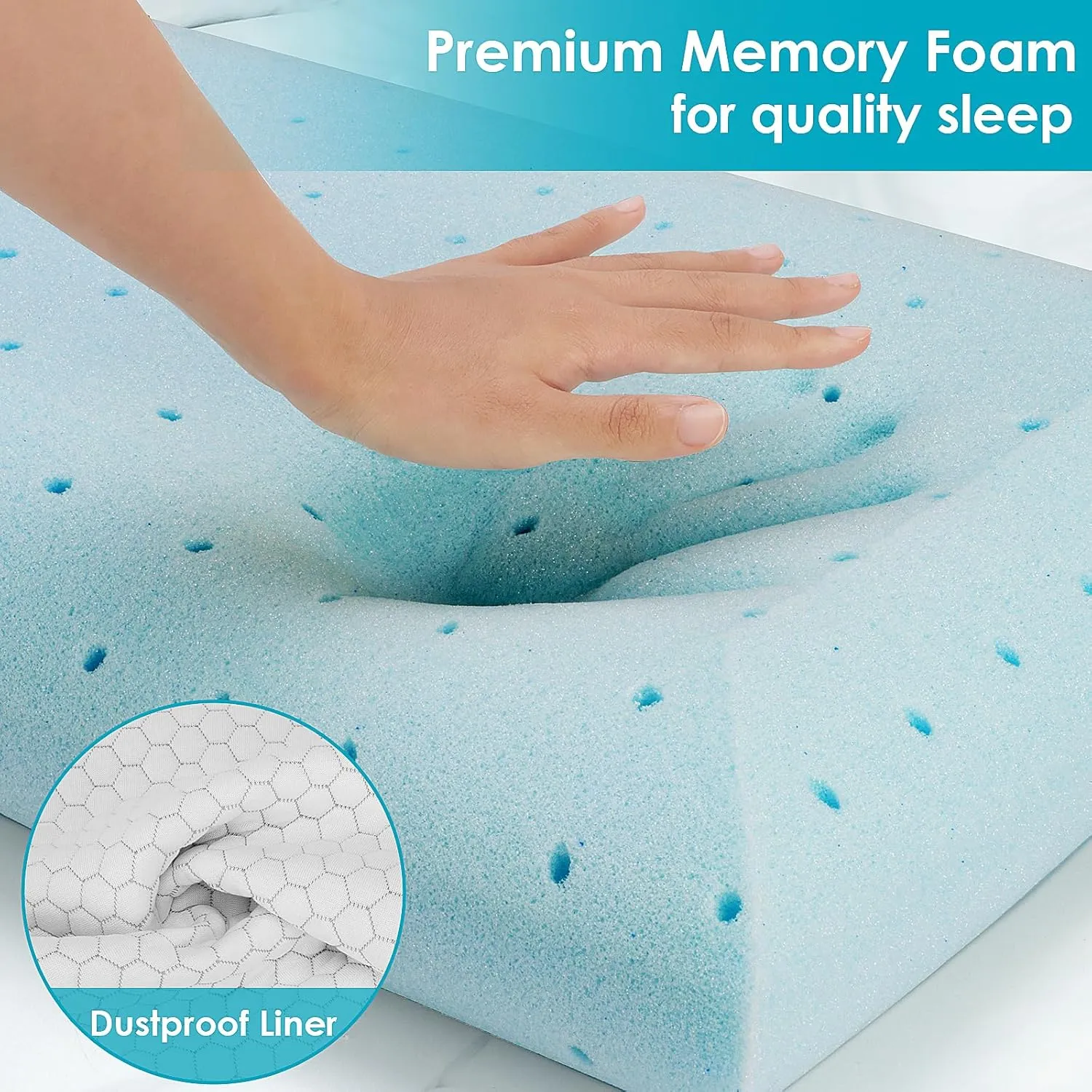 Memory Foam Pillows for Side, Back and Stomach Sleepers, Bed Pillow with Washable Cover and Breathable Mesh, Bed Pillow for Sleeping King Size (Grey)