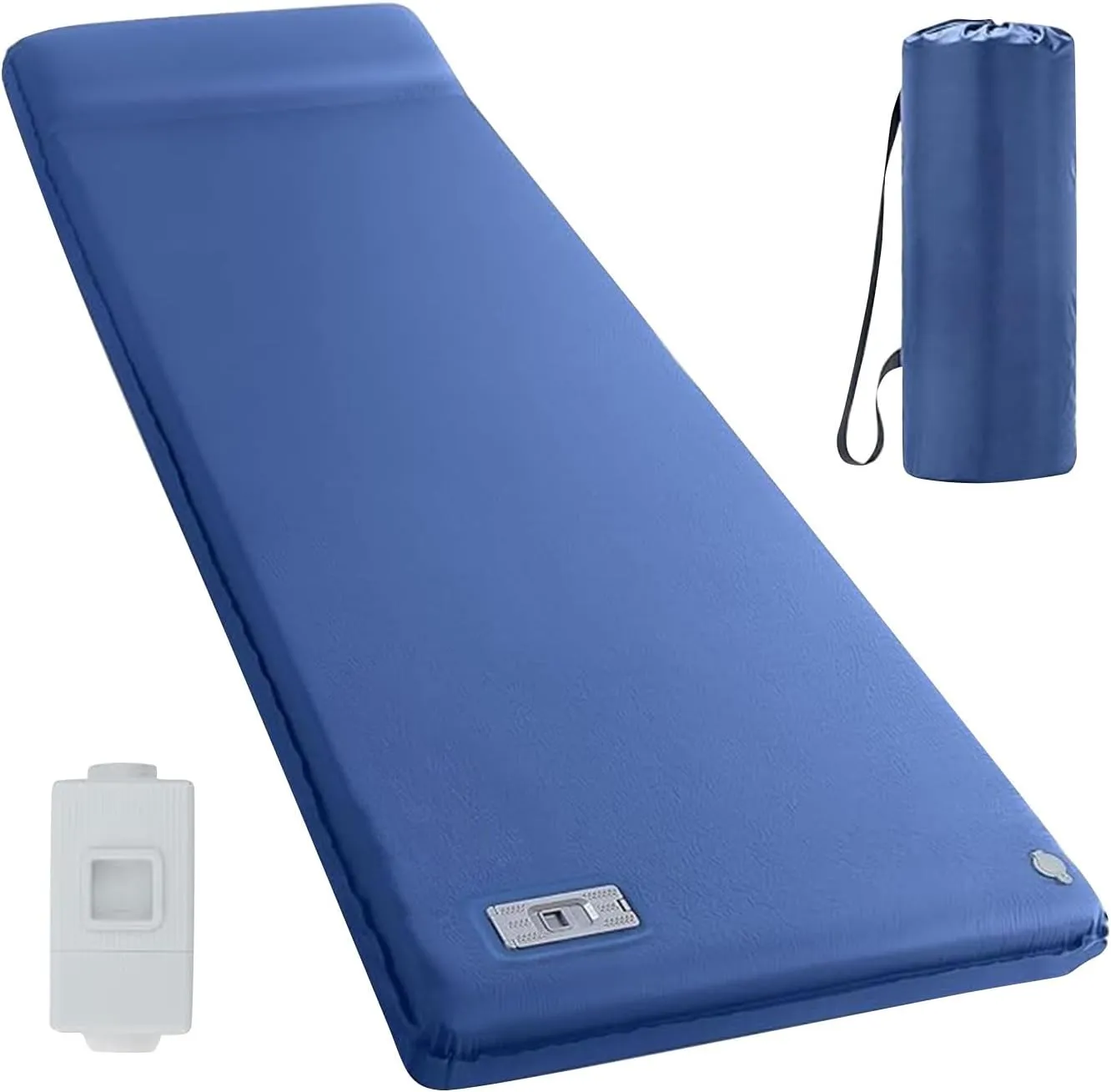 Memory Sleeping Pad, Ultra-Thick Inflatable Sleeping Pad for Camping, Easy Inflate & Deflate, Inflatable Sleeping Mat for Camping Backpacking Hiking Traveling Tent (Navy, One Size)