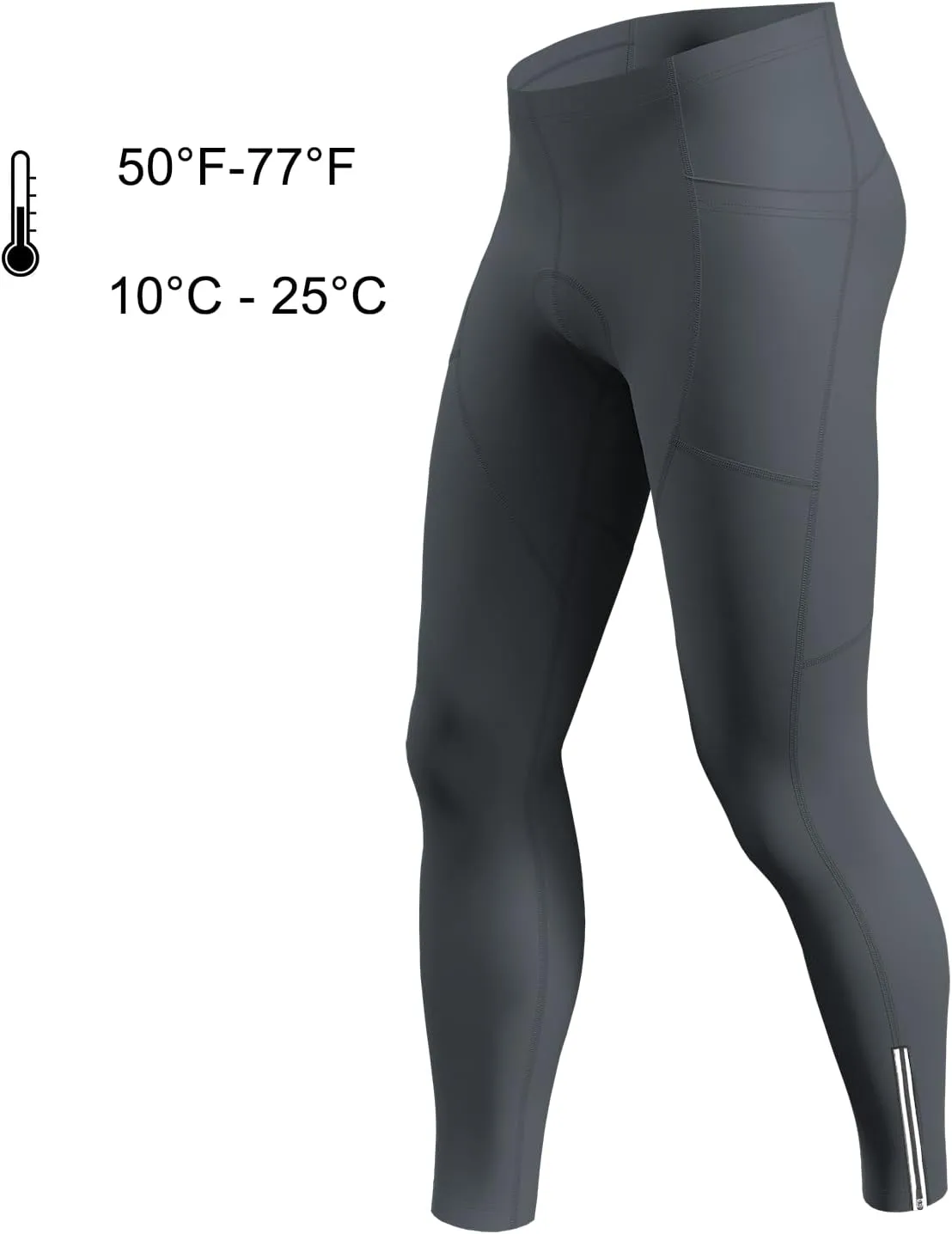 Mens Cycling Pants,4D Padded Road Bike Bicycle Tights Outdoor Biking Leggings with Pockets