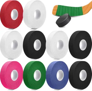 Meooeck 10 Rolls Multipurpose Hockey Tape Adhesive Shin Pad Sock Stick Tape for Ice Skate Sports Hockey Gifts Gear Equipment