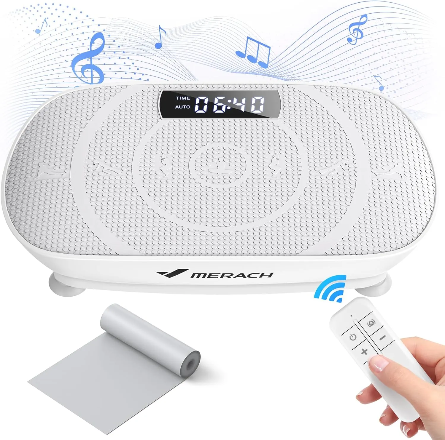 MERACH Vibration Plate Exercise Machine, Whole Body Workout Equipment for Women, Bluetooth and Silicone Pedal, Vibration Plate with Auto Mode, Vibrate Fitness Platform for Home