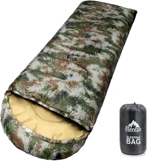 MEREZA Sleeping Bag XL for Adults Mummy Sleeping Bag for Cold Warm Weather 20 Degree Big Tall Men Sleeping Bags Queen Size Woodland Camping Hiking