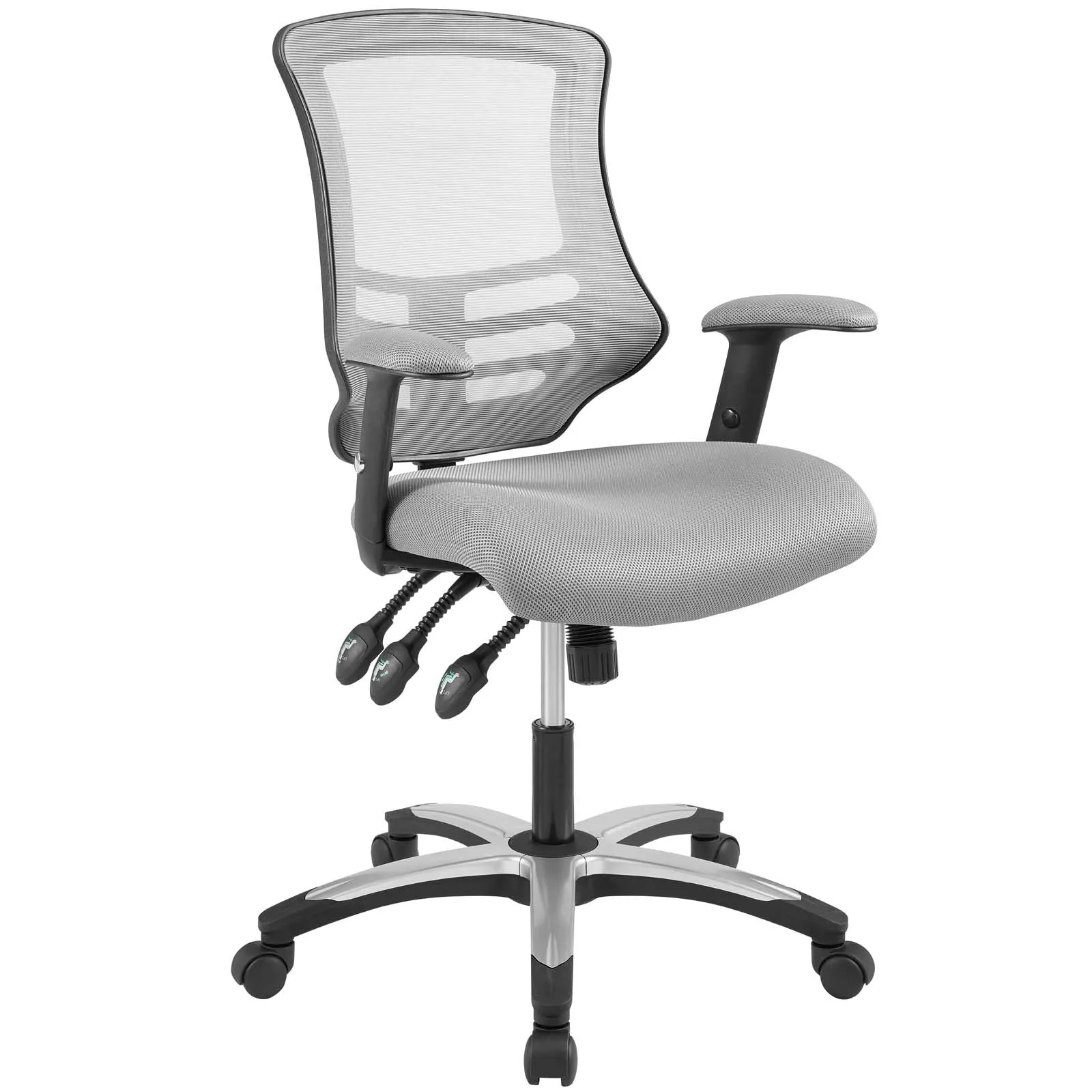 Mid Back Calibrate Mesh Office Chair with Padded Armrest- Ergonomic  Computer Desk