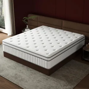 mikibama Queen Size Mattress, 12 Inch Hybrid Mattress in a Box for Queen Bed with Memory Foam and Pocket Spring,Tight Top Medium Firm Feel, 60"*80"*12",100 Night Trial