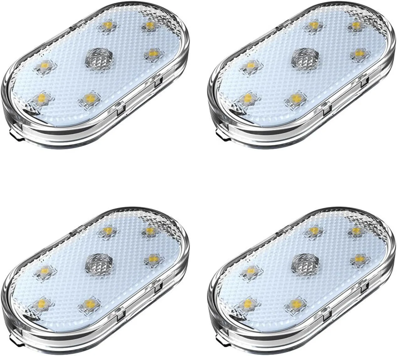 Mini LED Closet Light Wireless Touch Light USB Rechargeable Multi Color Cabinet Lighting for Bedroom Wardrobe Counter Kitchen (4Pcs/Pack) (Colorful)