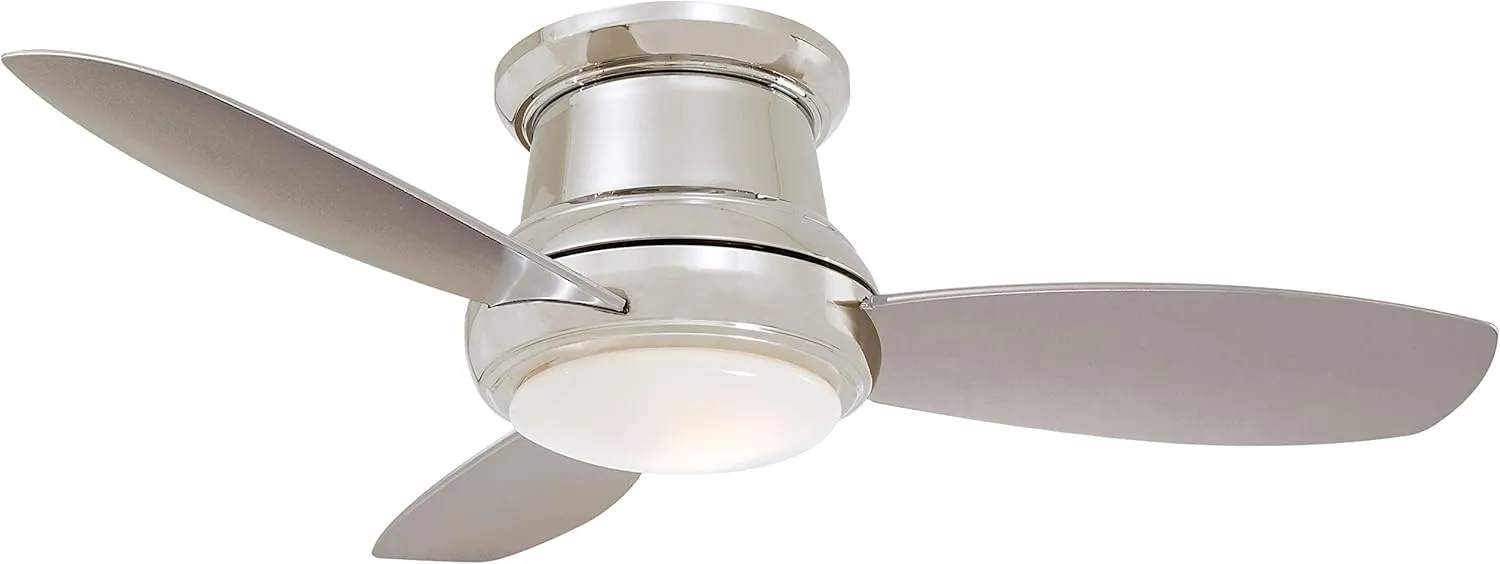 MINKA-AIRE Concept II LED 44" Hugger Ceiling Fan with Integrated LED Light in Polished Nickel Finish, F518L-PN
