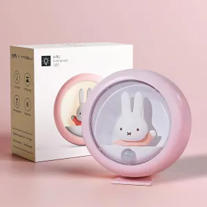 MIPOW x Miffy 2025 New Model LED Motion Sensor Night Light, Rechargeable Automatic Nightlight with Adjustable Brightness, Magnetic & Portable for Bedroom, Bathroom, Hallway (Pink)
