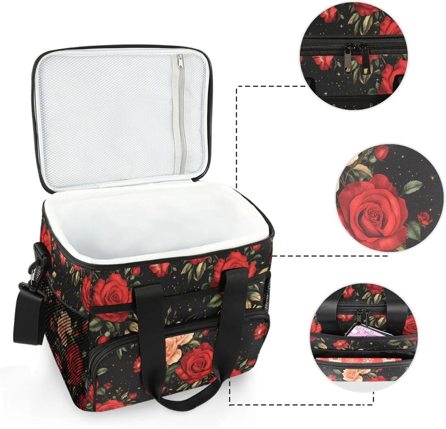 MNSRUU Cooler Bag Green Cactus Soft Cooler Bag Insulated Lunch Totes Picnic Bag Beach Cooler Lunch Box Container with Adjustable Shoulder Strap