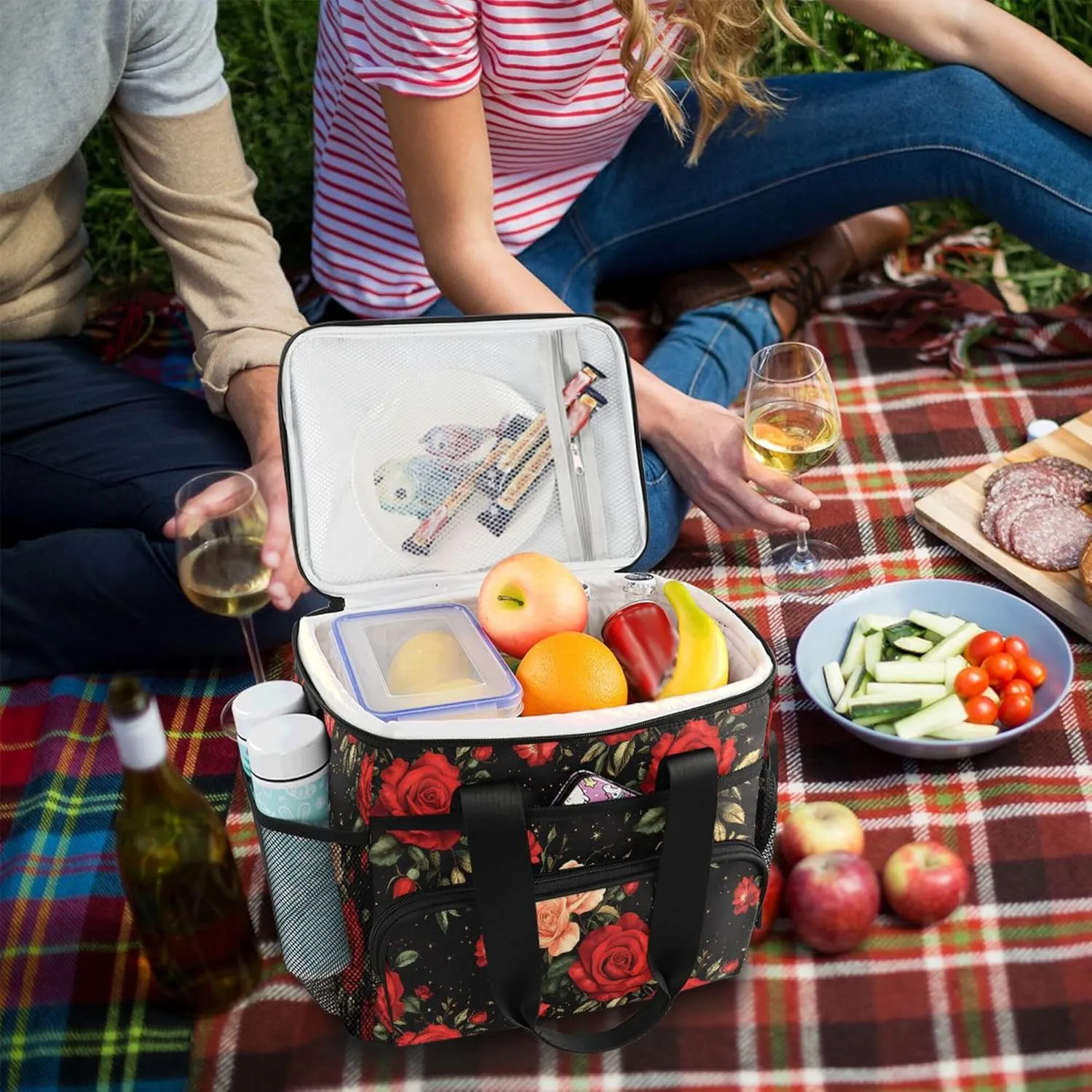 MNSRUU Cooler Bag Green Cactus Soft Cooler Bag Insulated Lunch Totes Picnic Bag Beach Cooler Lunch Box Container with Adjustable Shoulder Strap