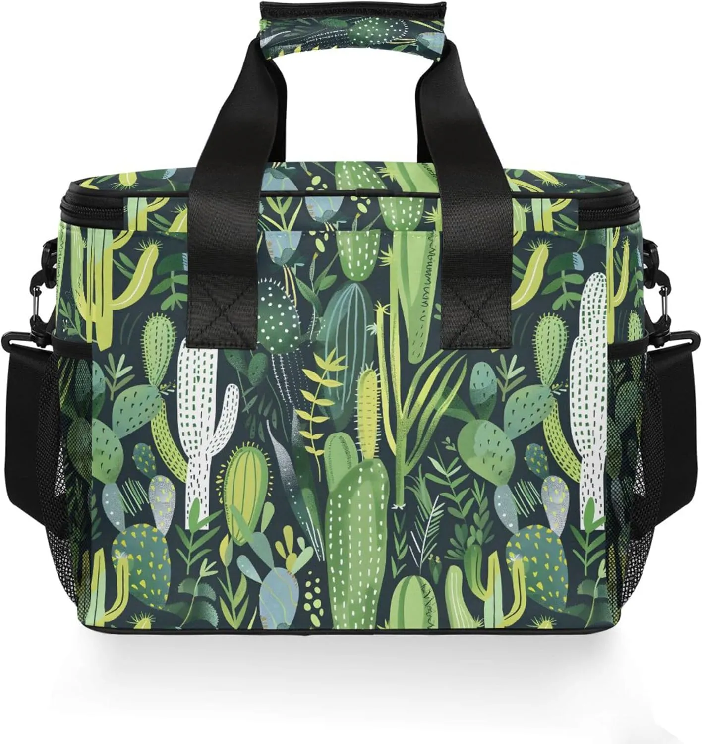 MNSRUU Cooler Bag Green Cactus Soft Cooler Bag Insulated Lunch Totes Picnic Bag Beach Cooler Lunch Box Container with Adjustable Shoulder Strap
