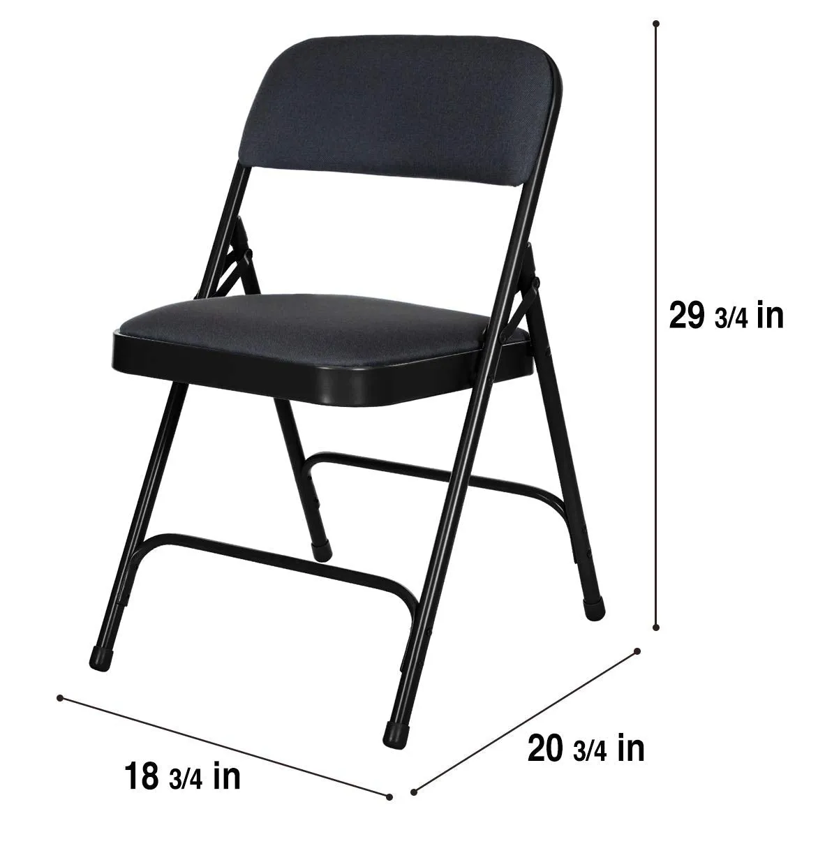 Modern Black Foldable Study Chair and Base Metal Legs for Students (Pack of 2 Pcs)