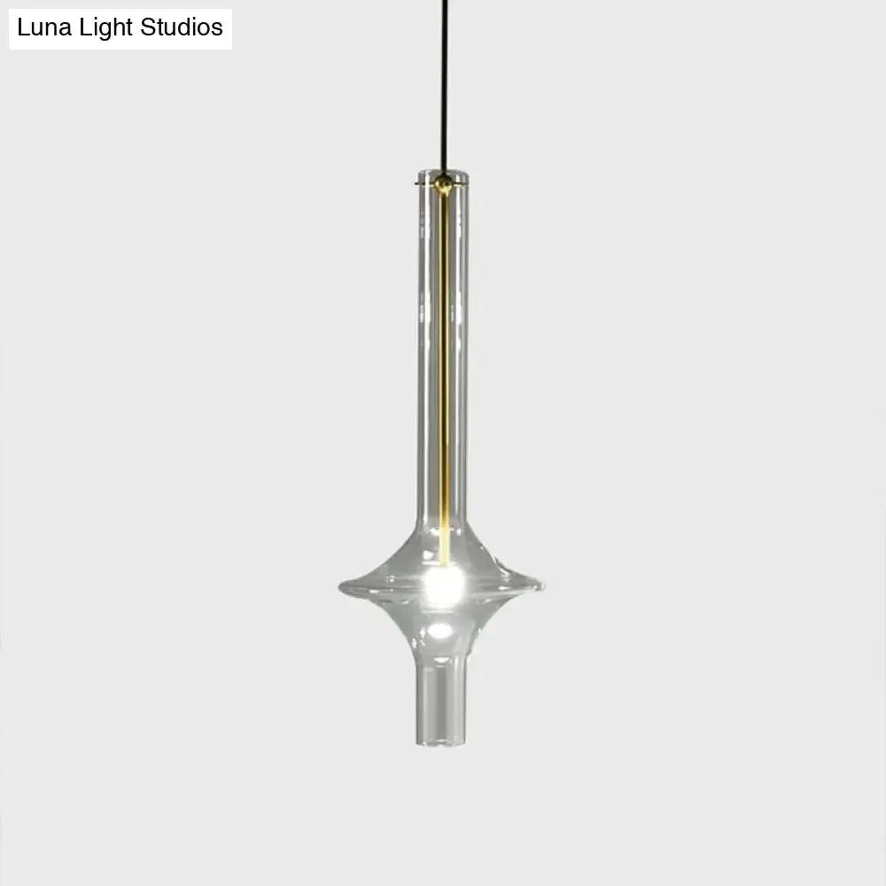 Modern Glass Pendant Light for Dining Room - 1-Light Hanging Lamp