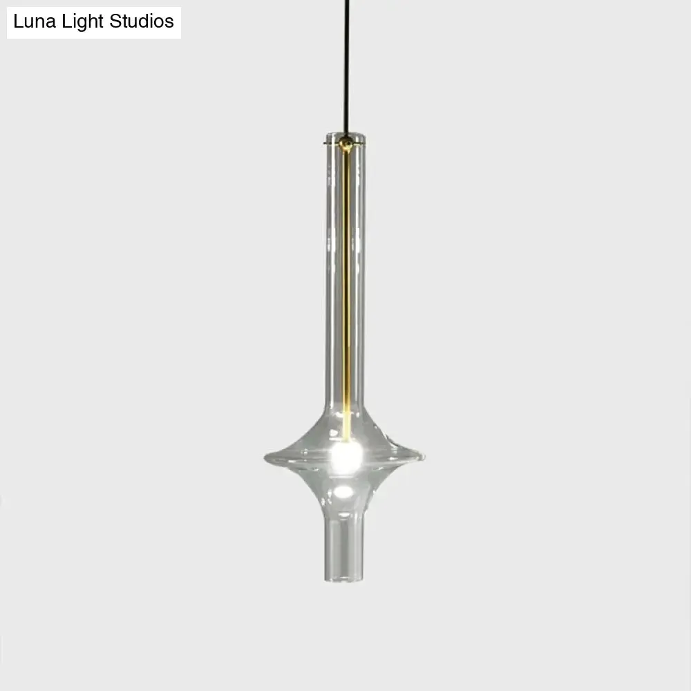 Modern Glass Pendant Light for Dining Room - 1-Light Hanging Lamp