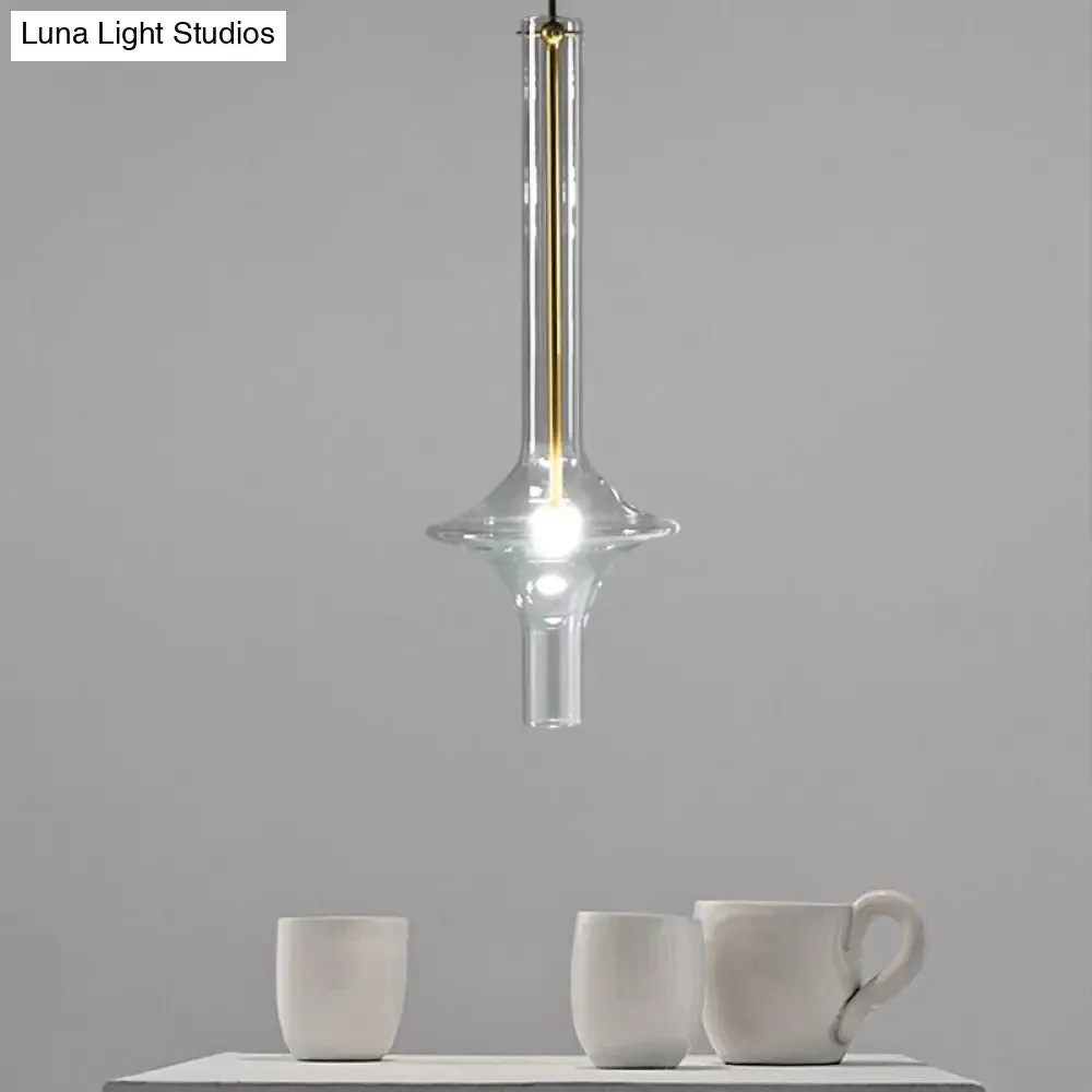 Modern Glass Pendant Light for Dining Room - 1-Light Hanging Lamp