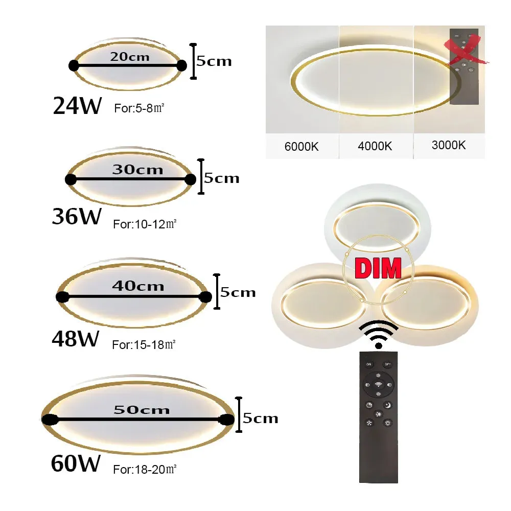 Modern Hanging Ceiling Lamps - LED Panel Lights for Bedroom, Dining Room, and More