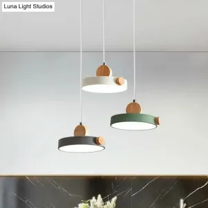 Modern White LED Hanging Pendant - Simplicity Acrylic - 3 Heads - Dining Room Ceiling Lamp