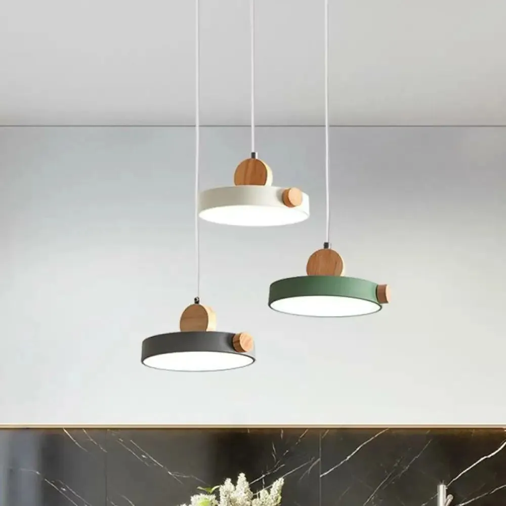 Modern White LED Hanging Pendant - Simplicity Acrylic - 3 Heads - Dining Room Ceiling Lamp